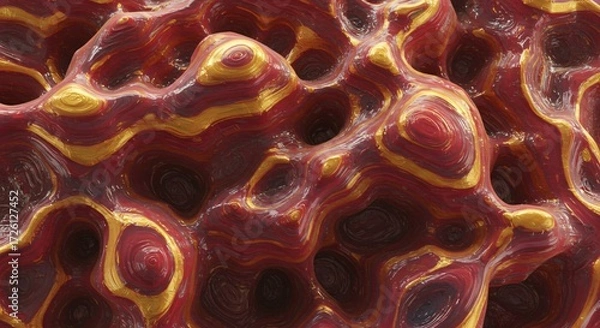 Fototapeta an abstract painting of red and yellow swirls