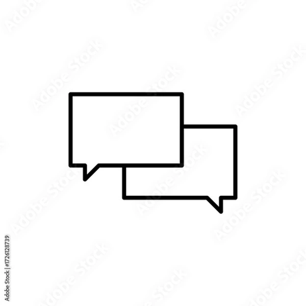 Fototapeta Speech bubbles icon, Chat bubbles, Messaging icons, Rectangle conversation symbols, Dialogue icons, Communication signs, Vector illustration.