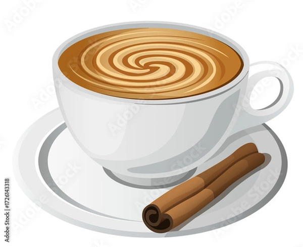 Fototapeta Cup of Cappuccino, PNG with transparent background (no background).