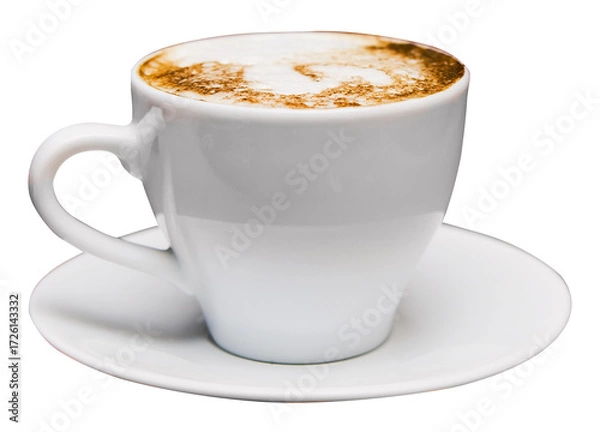 Fototapeta Cup of Cappuccino, PNG with transparent background (no background).