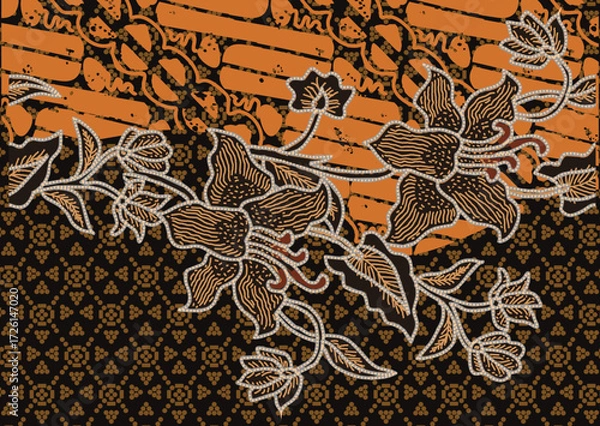 Fototapeta Batik Indonesian: is a technique of wax-resist dyeing applied to whole cloth, or cloth made using this technique originated from Indonesia.