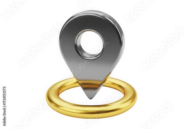 Fototapeta 3d icon of 3d map pin location marker isolated on transparent background