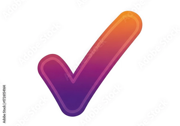 Fototapeta 3d icon of 3d check mark isolated on transparent background