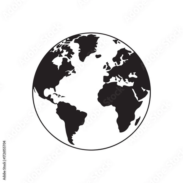 Fototapeta World Map Illustration Showing Continents