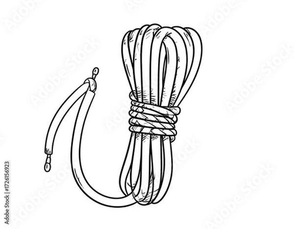 Fototapeta A coiled climbing rope illustration