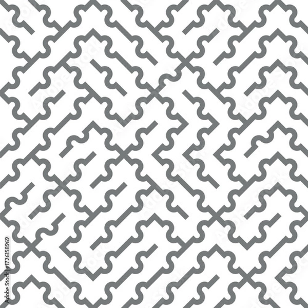 Fototapeta abstract grey line maze puzzle pattern background vector design
