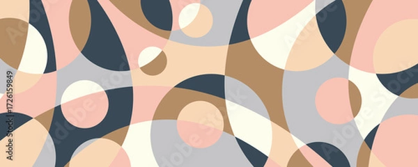 Fototapeta Colorful abstract background design. Hand drawn lines art template banner and cover.