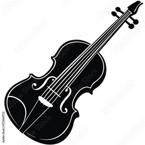 Fototapeta violin flat vector on white background.eps