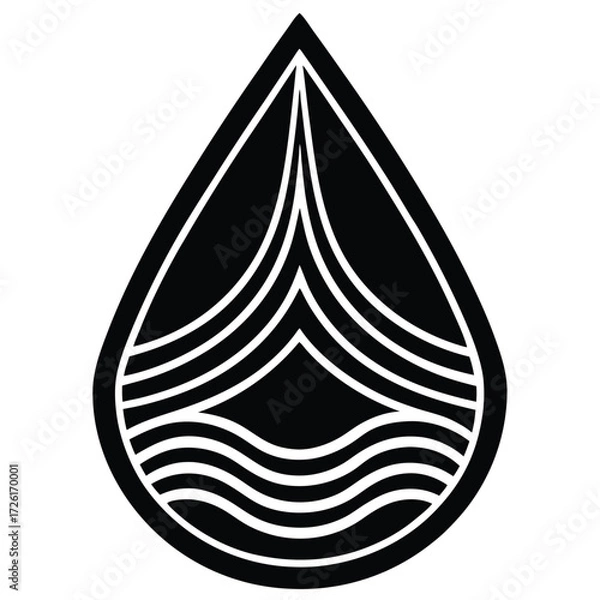 Fototapeta water drop icon vector  clean droplet symbol for p (2).eps
