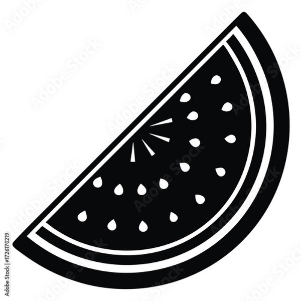 Fototapeta watermelon slice flat vector on white background (1).eps