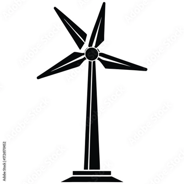Fototapeta wind turbine flat vector on white background (1).eps