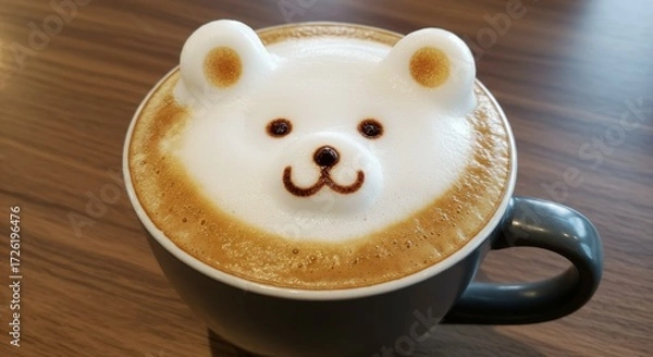 Obraz Bear shaped latte art