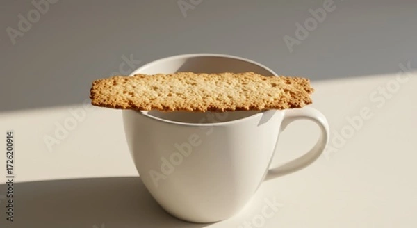 Obraz Breakfast biscuit over coffee mug
