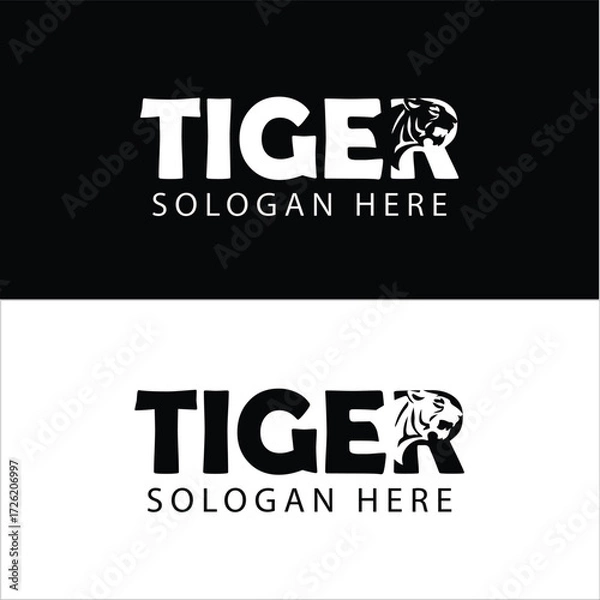 Obraz Tiger text logo Royalty Free Vector Design