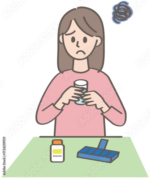 Obraz サプリメントを飲む人