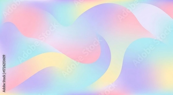 Obraz Abstract pastel color gradient background with fluid shapes