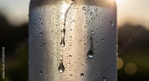 Obraz Closeup of condensation on a metallic surface