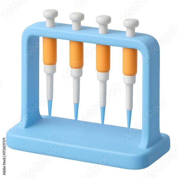Fototapeta Micropipette Set Isolated on White Background