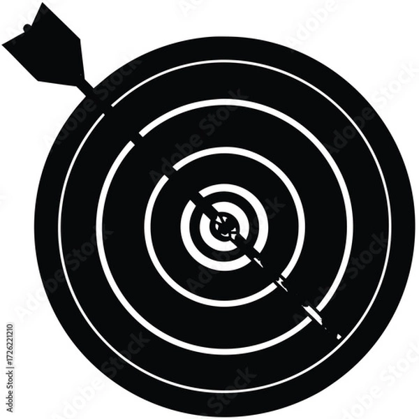 Fototapeta a flat design of a blue archery target with a red  (2).eps
