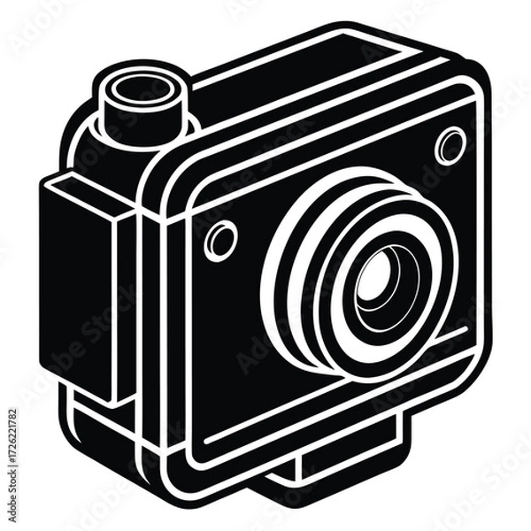 Fototapeta 4k action camera  isolated on white background.eps