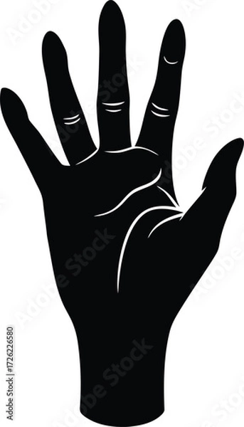 Obraz hand vector silhouette snapping fingers gesture on.eps