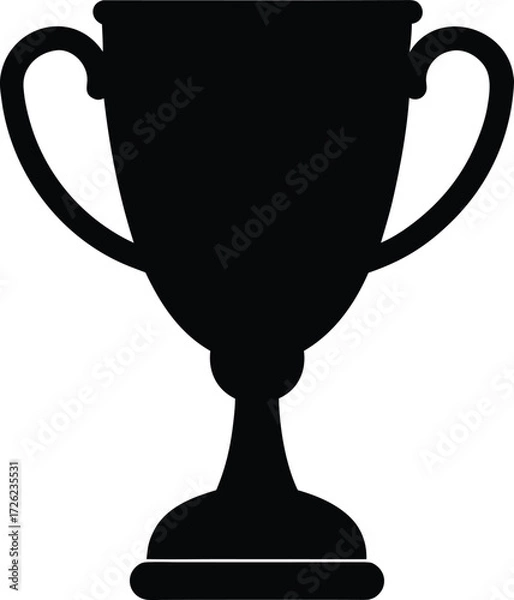 Obraz trophy cup with handles black silhouette vector il.eps