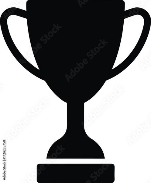 Obraz trophy cup black silhouette vector icon on white b.eps