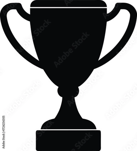 Obraz trophy reward with handles black silhouette vector.eps