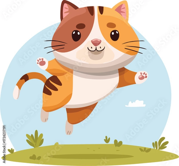 Fototapeta Cute cat vector object isolated