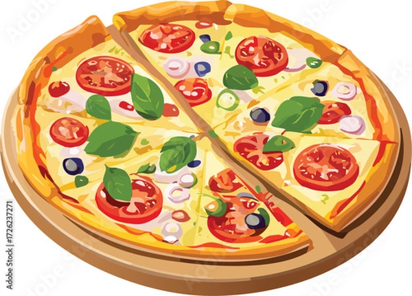 Fototapeta pizza isolated vector object