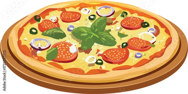 Fototapeta pizza isolated vector object