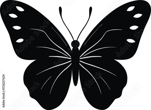 Obraz valentine s butterfly black silhouette vector illu.eps