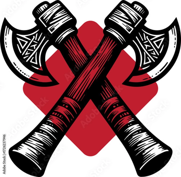 Obraz Two Crossed Axes Symbol