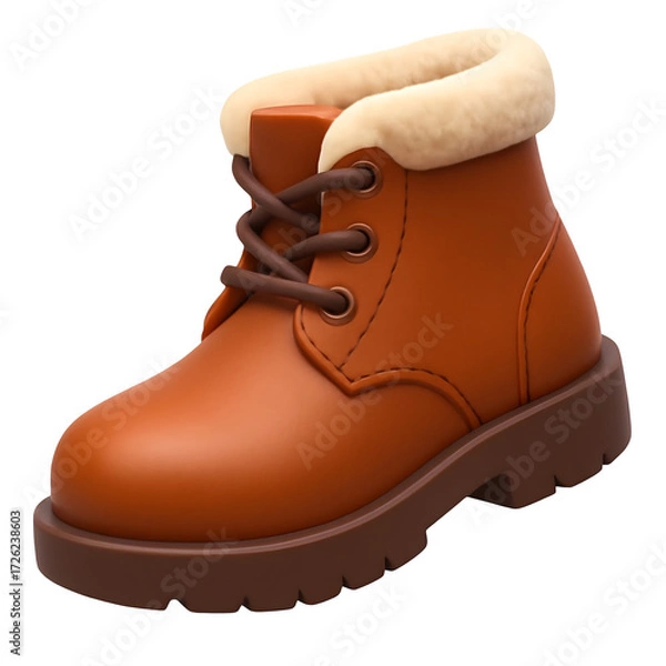 Fototapeta Single Boot Isolated on White Background