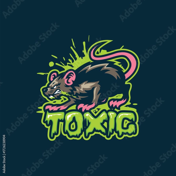 Obraz Toxic mascot logo design vector. Angry rats toxic illustration.
