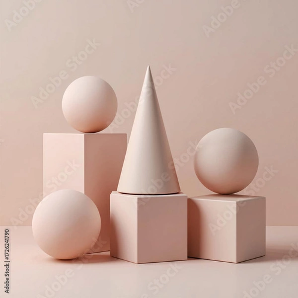 Fototapeta geometric shapes on a light background