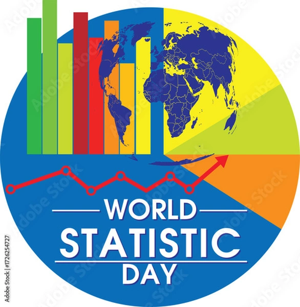 Obraz WORLD STATISTICS DAY VECTOR ILLUSTRATION READY TO USE