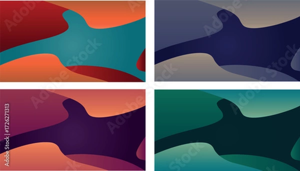 Fototapeta MODERN AND MINIMALIST WAVY SHAPES BACKGROUND - DESIGN