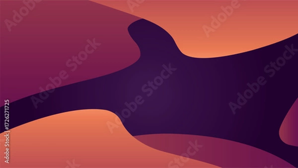 Fototapeta MODERN AND MINIMALIST WAVY SHAPES BACKGROUND - DESIGN