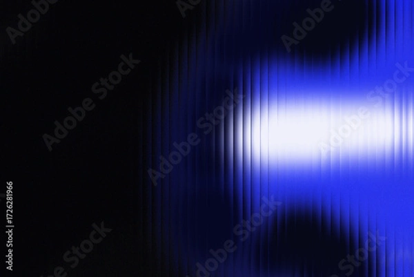 Obraz Abstract Vertical Blue Light Refraction on Black Textured Background, Dark Abstract Backdrop with Soft Neon Blue Glow and Vertical Stripes