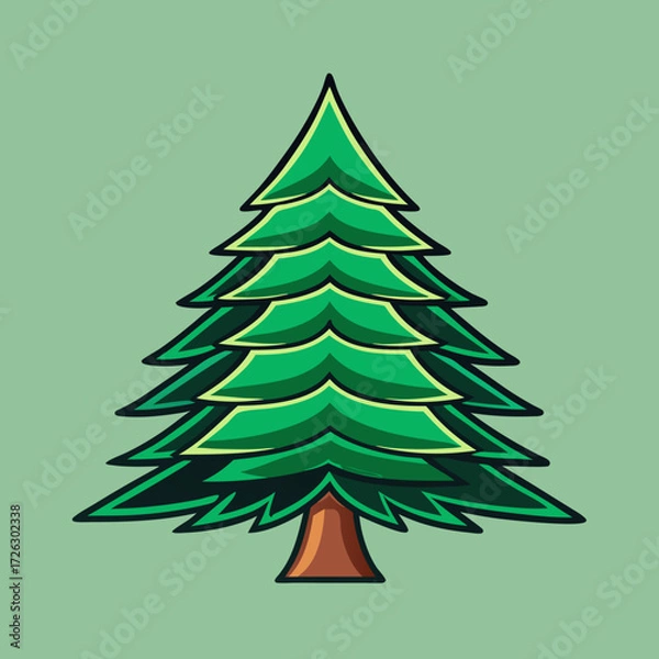 Obraz christmas tree vector illustration