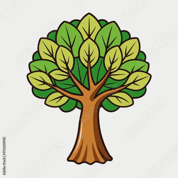 Obraz vector tree with green leaves