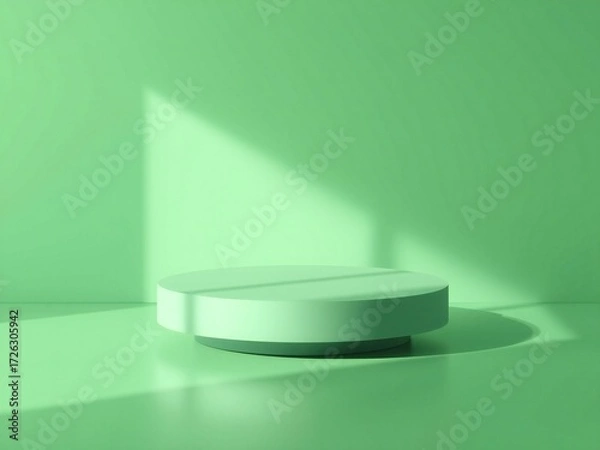 Obraz Minimalist green podium with dramatic light and shadow