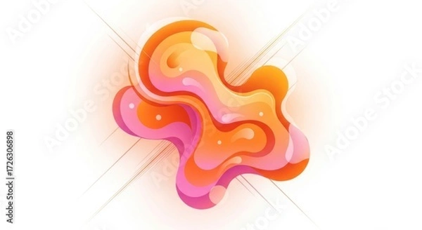 Obraz Abstract fluid design with vibrant colors and smooth gradients perfect background graphic