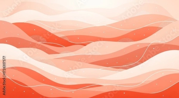 Obraz Abstract wavy orange landscape illustration for background and texture design that evokes peace