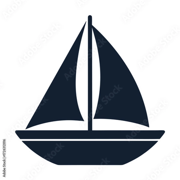 Fototapeta Illustration of a sailboat, a classic vessel symbolizing freedom, adventure, and maritime pursuits, ideal for nautical themes and summer designs