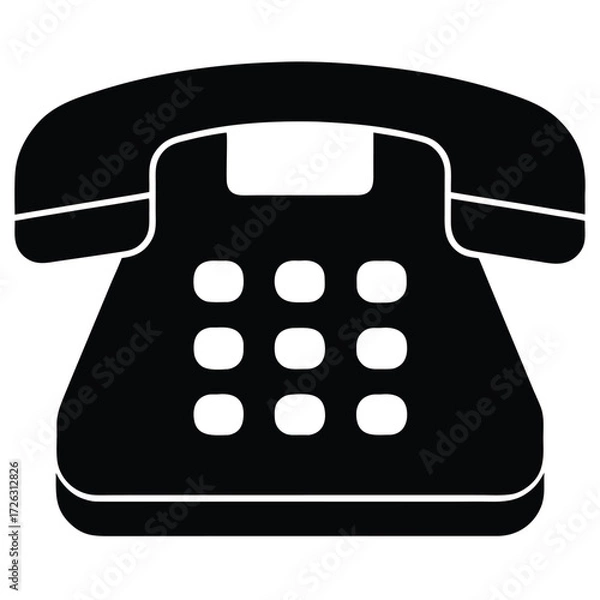 Fototapeta Vector art of classic rotary phone, , a nostalgic symbol of communication, perfect for vintage themes and retro designs, evoking a sense of history
