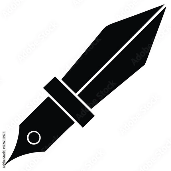 Fototapeta Illustration of a fountain pen, a classic writing tool symbolizing creativity, authorship, and the art of calligraphy and design