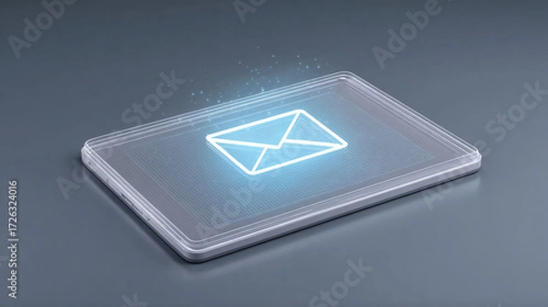 Fototapeta Digital Email Interface on a Futuristic Tablet