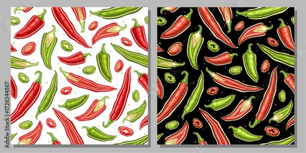 Fototapeta Vector Chili Pepper seamless pattern
